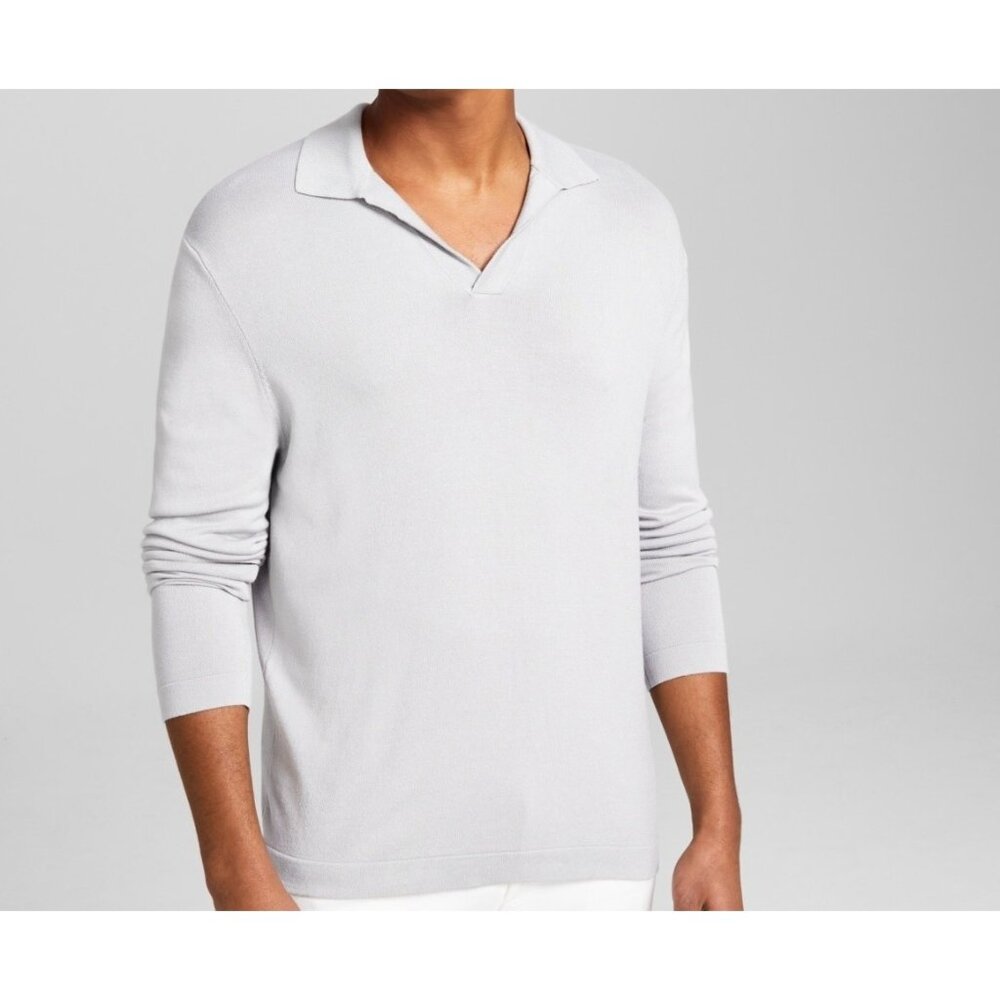 And Now This Men's Polo V-Neck Sweater Lunar Rock Size L NWD